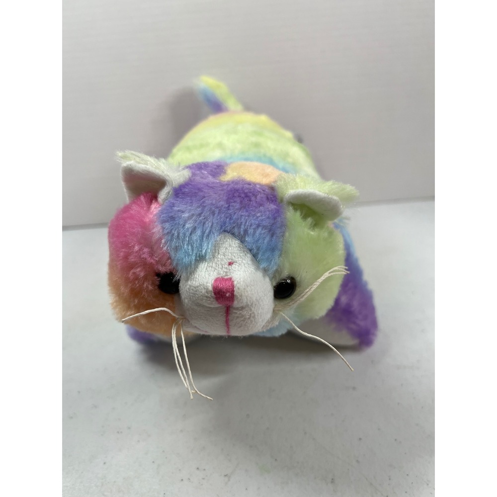 Pillow Pets Rainbow Cat Plush Multi Color Stuffed Animal Toy 12 Inch